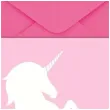 zaproszenia z koperta believe in unicorns jednorozce rozowe procos 6 szt