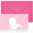 zaproszenia z koperta believe in unicorns jednorozce rozowe procos 6 szt