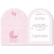 zaproszenia z koperta chrzest rozowy wozeczek 10 szt