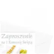 zaproszenia z koperta komunia swieta chleb i rozaniec maki 10 szt