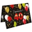 zaproszenia z koperta urodziny 40 black red 10 szt
