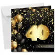 zaproszenie 40 urodziny czarno zloty 15x15 cm 1 szt