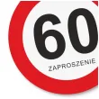 zaproszenie 60 urodziny traffic 15x15 cm 1 szt