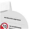 zaproszenie 70 urodziny traffic 15x15 cm 1 szt