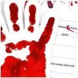 zaproszenie halloween krwawa reka 10x12 2 cm 1 szt