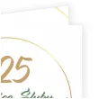 zaproszenie na 25 rocznice slubu srebrne gody eukaliptus beauty biale z koperta 15 cm 1 szt