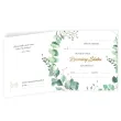 zaproszenie na 55 rocznice slubu szmaragdowe gody eukaliptus beauty biale z koperta 15 cm 1 szt