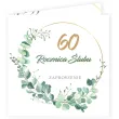 zaproszenie na 60 rocznice slubu diamentowe gody eukaliptus beauty biale z koperta 15 cm 1 szt