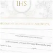 zaproszenie na komunie biale galazki i zlote ihs ab card 17x9 4 cm 10 szt