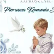 zaproszenie na komunie chlopiec w albie pierwsza komunia swieta niebieski 15x15 cm 1 szt