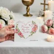 zaproszenie na komunie dla dziewczynki rozowe serce 15x15 cm 1 szt