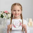 zaproszenie na komunie dla dziewczynki rozowe serce 15x15 cm 1 szt