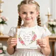 zaproszenie na komunie dla dziewczynki rozowe serce 15x15 cm 1 szt