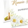 zaproszenie na komunie kielich ihs i margaretki pierwsza komunia swieta 14 8x10 5 cm 1 szt
