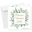 zaproszenie na komunie kwadratowy eukaliptus pierwsza komunia swieta 15x15 cm 1 szt