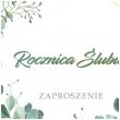 zaproszenie na rocznice slubu eukaliptus beauty biale z koperta 15x15 cm 1 szt