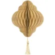 zawieszka choinkowa honeycomb latarnia bezowa 13x15 cm partydeco