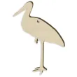 zawieszka drewniana bocian stojacy na jednej nodze 80 x 55 mm