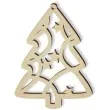 zawieszka drewniana choinka swirl 64 x 86 mm 10 szt