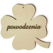 zawieszka drewniana koniczynka 41 powodzenia grawerowana