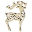 zawieszka drewniana renifer mozaika 60 x 85 mm