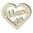 zawieszka drewniana serce mama z kwiatkiem 90x80 mm