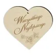 zawieszka drewniana serce wszystkiego najlepszego 90x80 mm