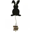 zawieszka drewniana zajac i pisanka gladki czarno bialy arpex 30 cm