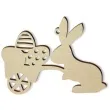 zawieszka drewniana zajac z wozkiem 85x62 mm 10 szt