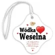 zawieszka na butelke wodka weselna serce 20 szt