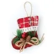 zawieszka na choinke jutowa skarpeta czerwona partypal 13 cm