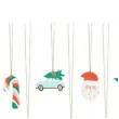 zawieszki do prezentow mikolaj i auto mix partydeco 12 szt
