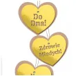 zawieszki na butelke slub serca zloty dekolo 12 szt