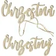zawieszki na krzesla chrzestny chrzestna drewno 2 szt
