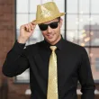 zestaw akcesoriow na sylwestra nowy rok karnawal gold glam kapelusz krawat okulary zloty
