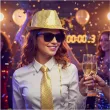 zestaw akcesoriow na sylwestra nowy rok karnawal gold glam kapelusz krawat okulary zloty