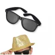 zestaw akcesoriow na sylwestra nowy rok karnawal gold glam kapelusz krawat okulary zloty