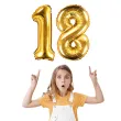 zestaw balonow foliowych liczba 18 zloty 15 dgt 2 szt