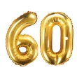 zestaw balonow foliowych liczba 60 zloty 15 dgt 2 szt