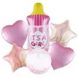 zestaw balonow its a girl butelka rozowy jix 6 szt