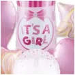 zestaw balonow its a girl butelka rozowy jix 6 szt