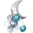 zestaw balonow ksiezyc party srebrno turkusowy partypal