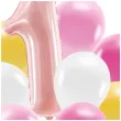 zestaw balonow roczek dziewczynki rozowy partydeco 9 szt