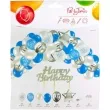 zestaw dekoracji happy birthday balony topper niebieski arpex 53 elementy