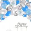 zestaw dekoracji happy birthday balony topper niebieski arpex 53 elementy