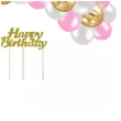 zestaw dekoracji happy birthday balony topper rozowy arpex 53 elementy