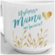 zestaw filizanka ze spodkiem najlepsza mama na swiecie biala bgtech 400 ml