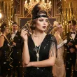 zestaw flapperka retro czarny 3 szt