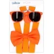 zestaw imprezowy neon okulary muszka szelki pomaranczowy boland
