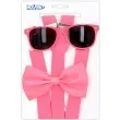 zestaw imprezowy neon okulary muszka szelki rozowy boland